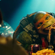 Michaelangelo eats a lot of pizza in Out of the Shadows, because that’s what Michaelangleo does.